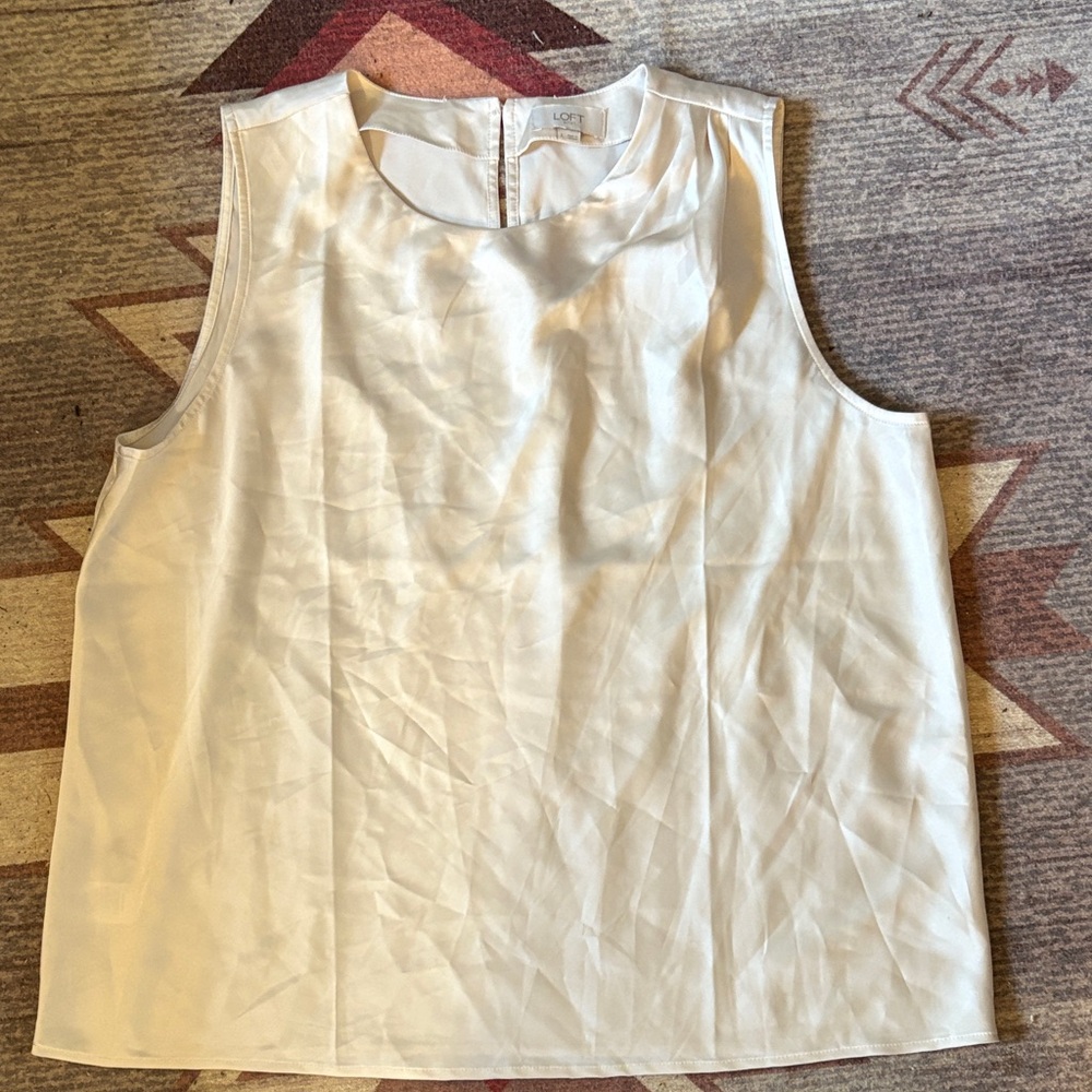 LOFT Classic White Sleeveless Blouse